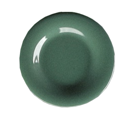 Yanco MS-012GR 12" Dia. Green Melamine Round Wide Rim Milestone Plate