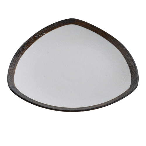 Yanco RO-309 10.5" W White Porcelain Triangular Rockeye Plate