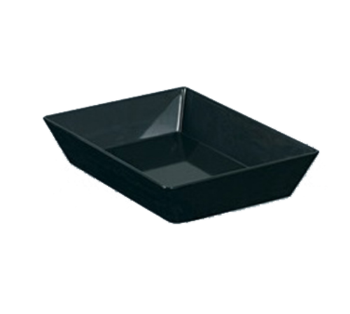 Yanco RM-614BK 13.75" L x 10" W Black Melamine Rectangular Deep Rome Plate