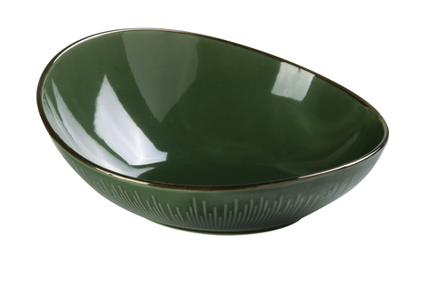 Yanco GG-709 36 Oz. Green Porcelain Round Sheer Bowl