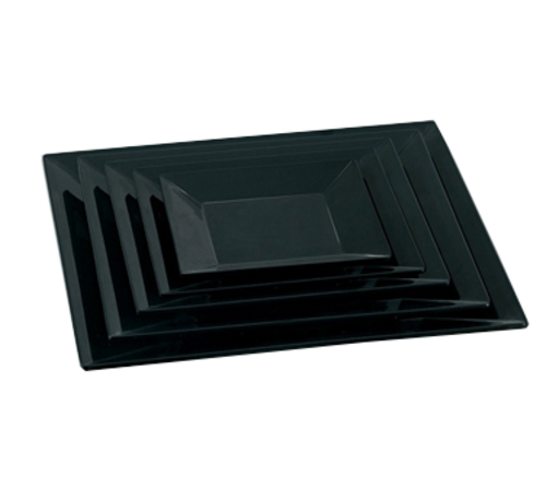 Yanco RM-108BK 8" L x 8" W Black Melamine Square Rome Plate