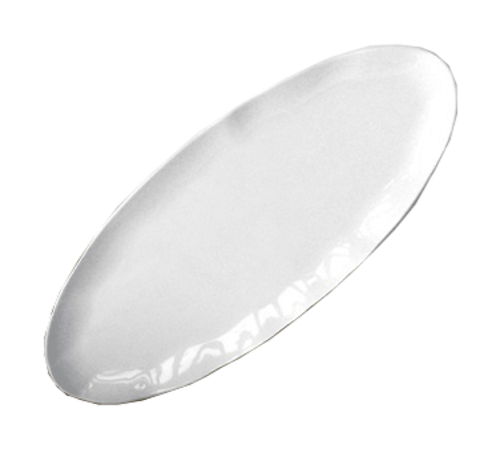 Yanco CAT-2016 16" L x 12" W White Melamine Oval Catering Plate