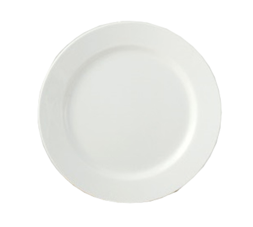 Yanco PS-21 12" Dia. White Porcelain Round Piscataway Plate