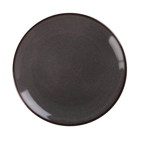 Yanco PK-112 12.25" Dia. Grey Porcelain Round Yanco Peacock Plate