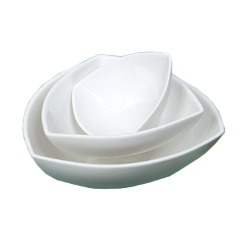 Yanco ML-509 48 Oz. Super White Porcelain Triangular Main Land Bowl