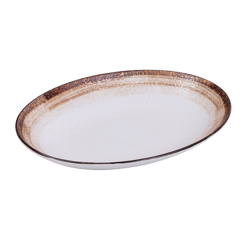 Yanco RO-2910 20 Oz. White or Brown Porcelain Oval Rockeye-2 Plate