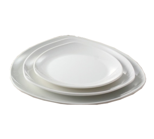 Yanco MD-612 12" L x 12" W White Melamine Round in Triangular Milando Plate