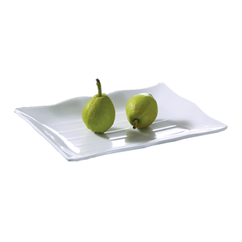 Yanco OK-2414 13" W White Melamine Rectangular Osaka Plate