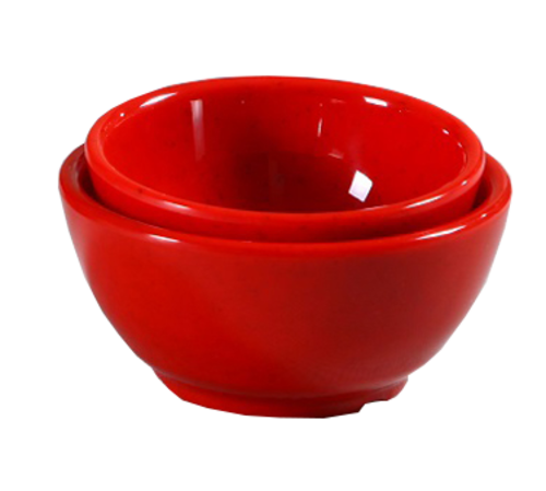 Yanco ME-504 10 Oz. 4.5" Dia. Speckled Red Melamine Round Mexico Bowl