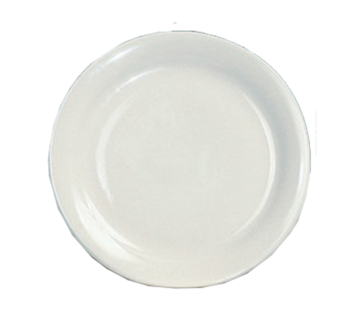 Yanco NR-16 10.5" Dia. American White Ceramic Rectangular Normandy Plate