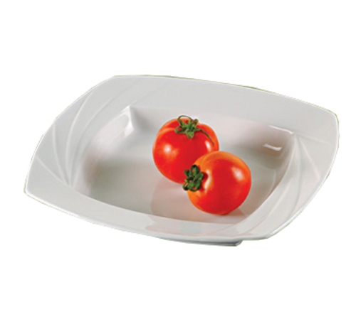 Yanco MM-311 24 Oz. Bone White Porcelain Square Miami Pasta Bowl