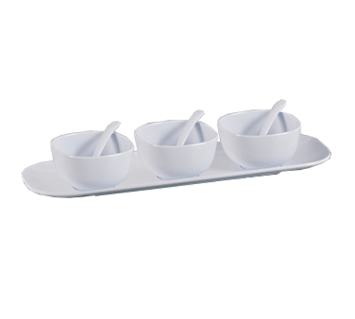 Yanco RM-9002 White Melamine 3 Rome Condiment Bowl Set