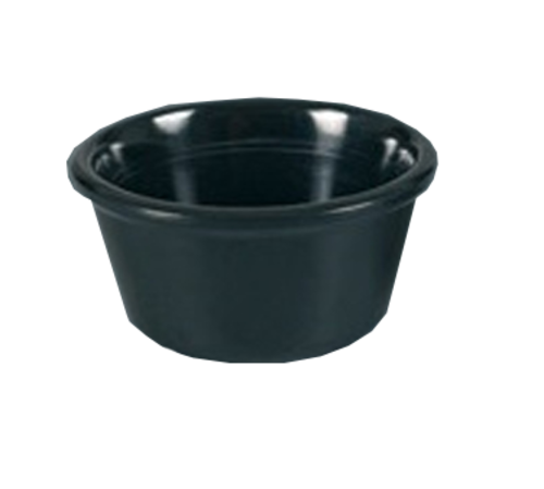 Yanco NC-536BK 2 Oz. Black Round Smooth Melamine Nu-Classic Ramekin