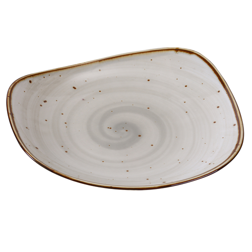 Yanco LY-109 8.75" W Brown Porcelain Free Form Lyon Plate