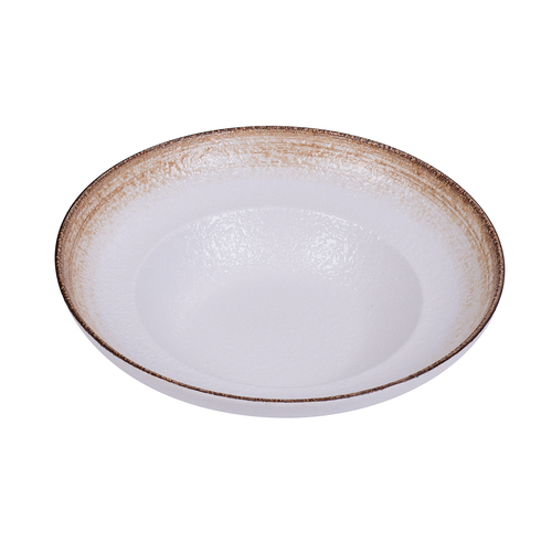 Yanco RO-2711 32 Oz. White or Brown Porcelain Round Rockeye-2 Mediterranean Pasta Bowl