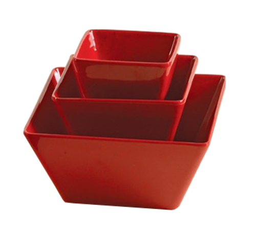Yanco ME-4107 2 Qt. 7.5" W Speckled Red Melamine Square Mexico Bowl