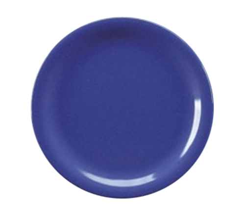 Yanco MS-109BU 9" Dia. Blue Melamine Round Narrow Rim Milestone Plate