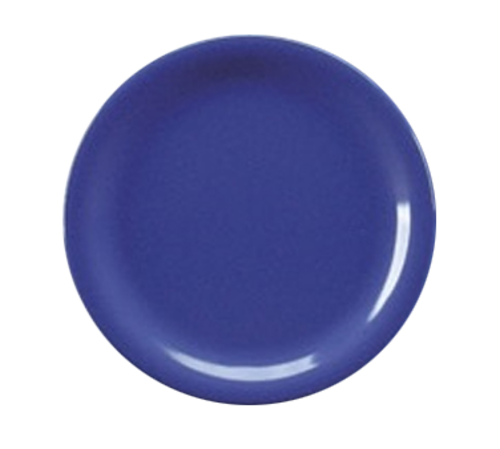 Yanco MS-109BU 9" Dia. Blue Melamine Round Narrow Rim Milestone Plate
