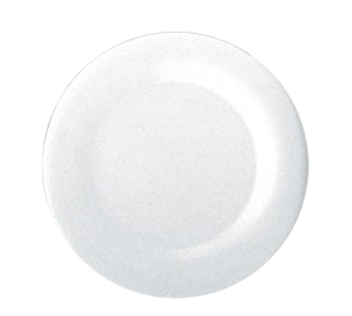Yanco MS-010WT 10.5" Dia. White Melamine Round Wide Rim Milestone Plate