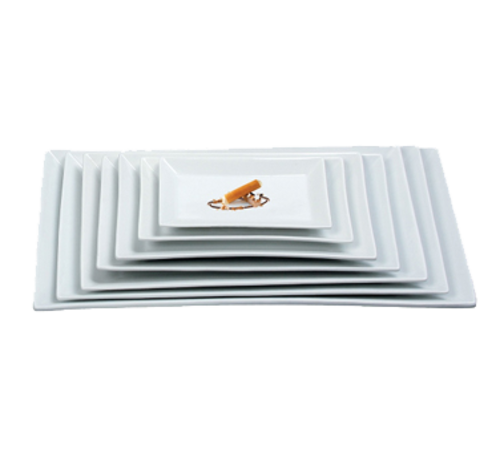 Yanco ML-212 12" W Super White Porcelain Rectangular Main Land Plate