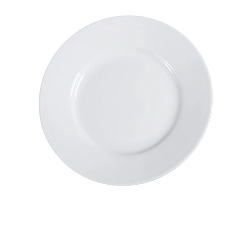 Yanco AC-7 7.5" Dia. Super White Porcelain Round Abco Plate
