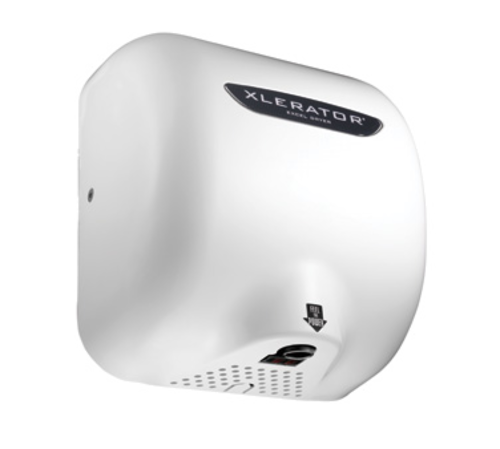 Excel Dryer XL-BW White Thermoset Resin Surface Mounted Fixed Nozzle Automatic XLERATOR Hand Dryer - 110-120 Volts