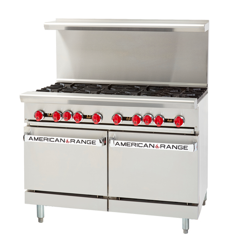 American Range AR-8-NG 48" W 8 Open Burners Natural Gas Restaurant Range - 310,000 BTU