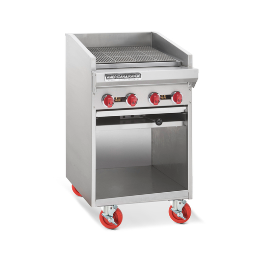 American Range ADJF-24 24" W Natural Gas Steel Radiant Floor Model Charbroiler - 80,000 BTU