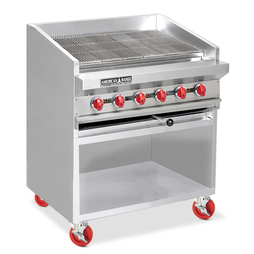 American Range ADJF-36 36" W Natural Gas Steel Radiant Floor Model Charbroiler - 120,000 BTU