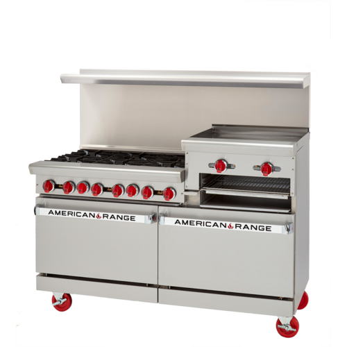 American Range AR-4B-36RG-CL-SBR 60" W 4 Burners Natural Gas Restaurant Range - 218,000 BTU