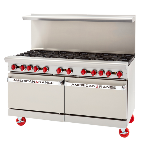 American Range AR-10 60" W 10 Burners Natural Gas Restaurant Range - 390,000 BTU