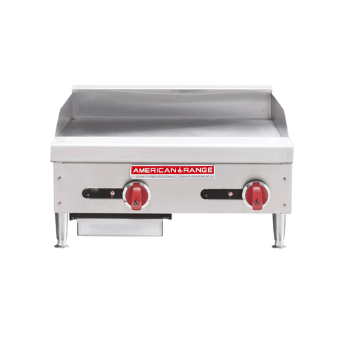 American Range ARTG-24-LP 24" W Stainless Steel Countertop Liquid Propane 2 Burners Griddle - 60,000 BTU