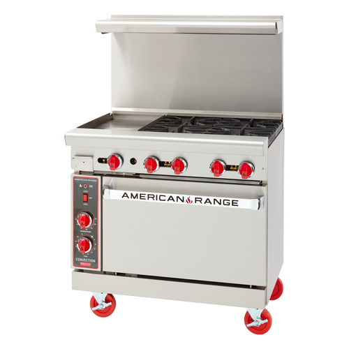 American Range AR-12G-4B-C-LP 36" W 4 Open Burners Liquid Propane Restaurant Range - 178,000 BTU