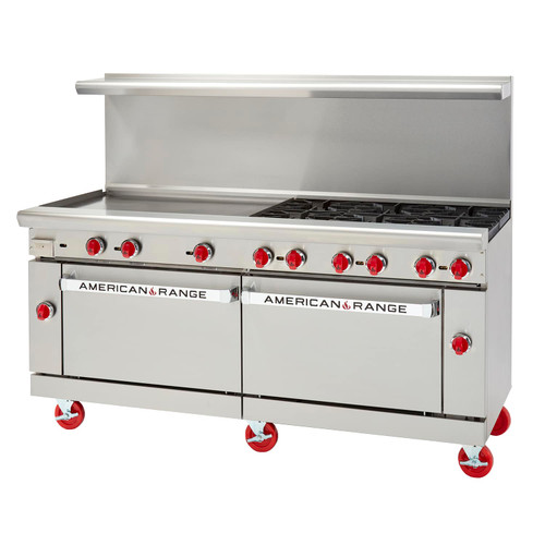 American Range AR-36G-6B-DSB 72" W 6 Burners Natural Gas Restaurant Range - 252,000 BTU