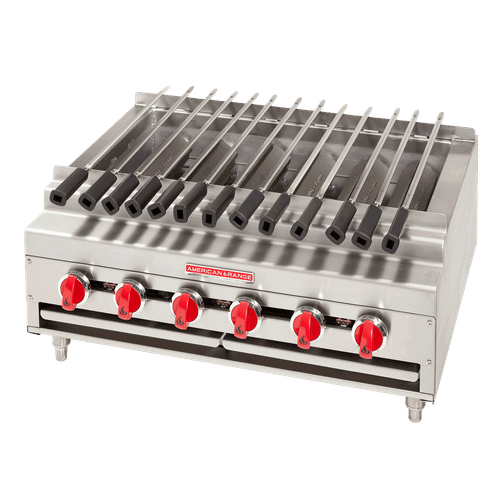 American Range ARKB-72 72" W Natural Gas Countertop Shish Kebob Broiler - 360,000 BTU