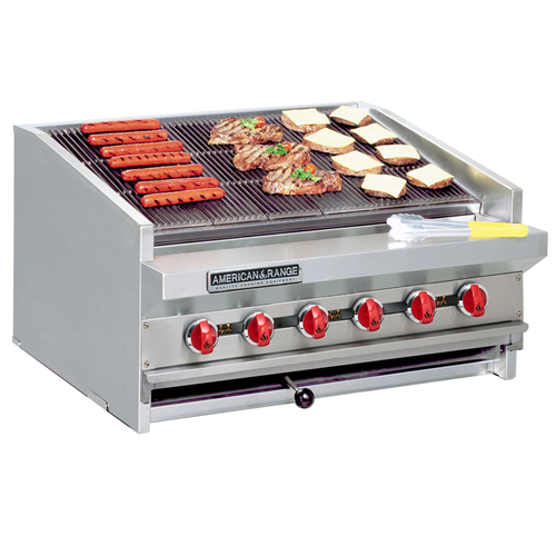 American Range ADJ-36 36" W Natural Gas Radiant Countertop Charbroiler - 120,000 BTU