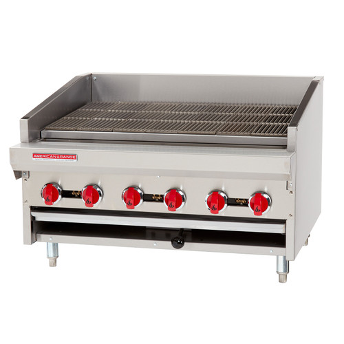 American Range ADJ-36 36" W Natural Gas Radiant Countertop Charbroiler - 120,000 BTU