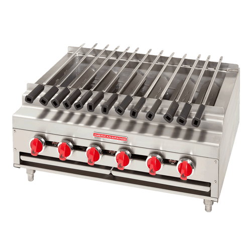 American Range ARKB-24 24" W Natural Gas Countertop Shish Kebob Broiler - 120,000 BTU