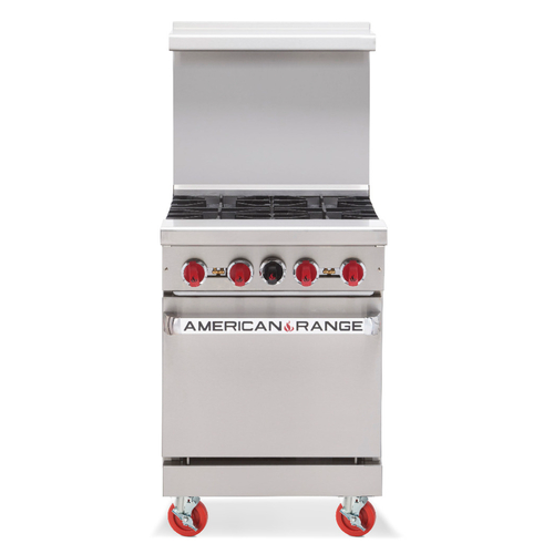 American Range AR24-G 24" W 1 Charbroiler Space Saver Oven Natural Gas Restaurant Range - 87,000 BTU