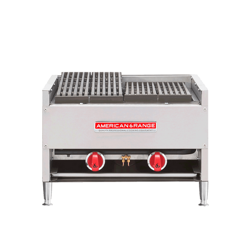 American Range AECB-60 60" W Natural Gas Countertop Lava-Rock Broiler - 175,000 BTU