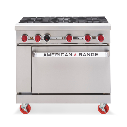 American Range AR-5-LP 36" W 4 Open Burners Liquid Propane Restaurant Range - 95,000 BTU