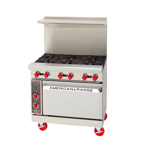 American Range AR-6-C-LP 36" W 6 Burners Liquid Propane Restaurant Range - 226,000 BTU