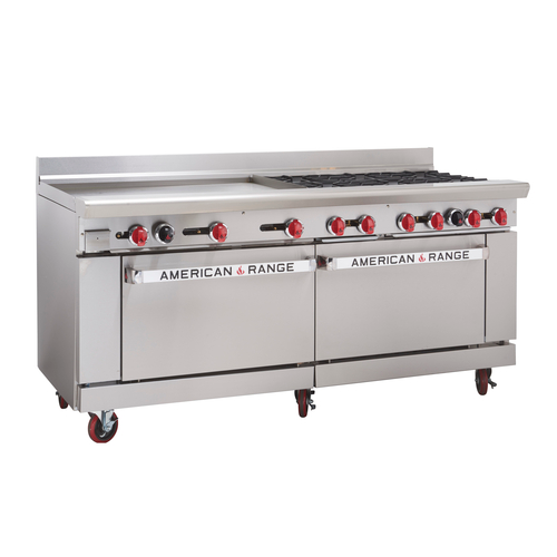 American Range AR-36G-6B 72" W 6 Burners Natural Gas Restaurant Range - 322,000 BTU