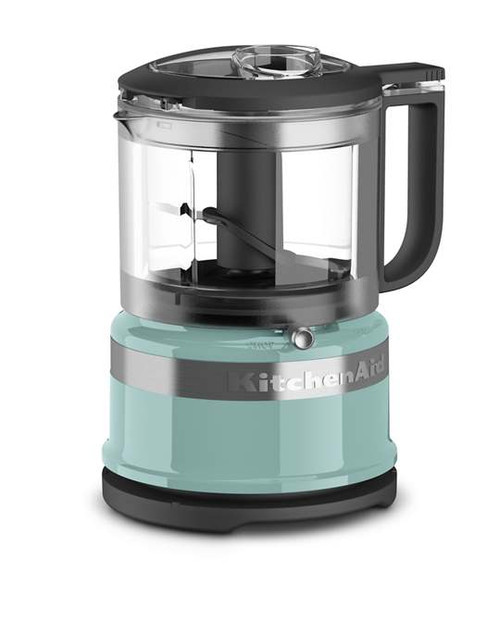 KitchenAid KFC3516AQ 3.5 Cups Aqua Sky Stainless Steel with Drizzle Basin Food Chopper