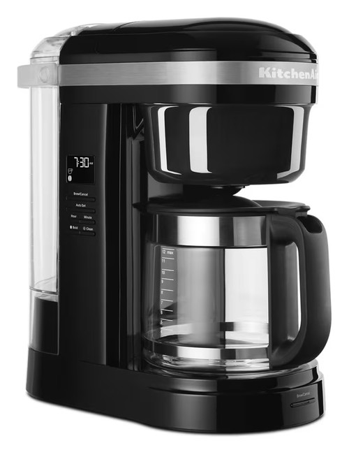 KitchenAid KCM1208OB 7.17" W Onyx Black Drip Coffee Maker with Spiral Showerhead - 1100 Watts