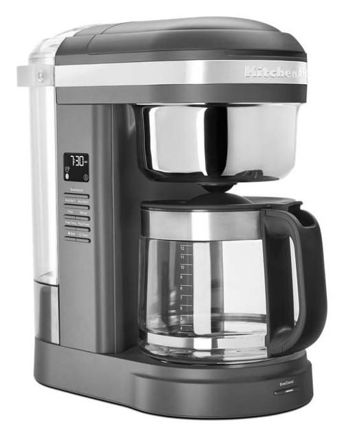 KitchenAid KCM1209DG 7.17" W Matte Charcoal Gray Drip Coffee Maker with Spiral Showerhead and Programmable Warming Plate - 1100 Watts