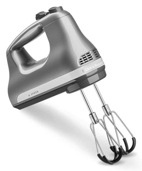 KitchenAid KHM6118CU Contour Silver 6 Speed Hand Mixer and Flex Edge Beaters