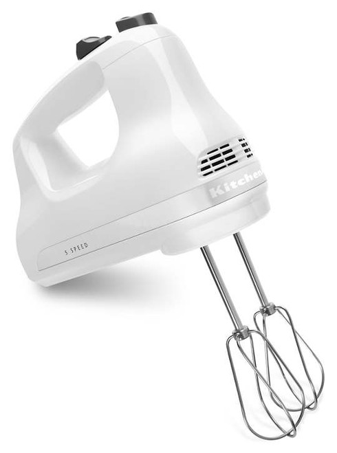 KitchenAid KHM512WH White Stainless Steel Turbo Beater 5 Speed Ultra Power Hand Mixer