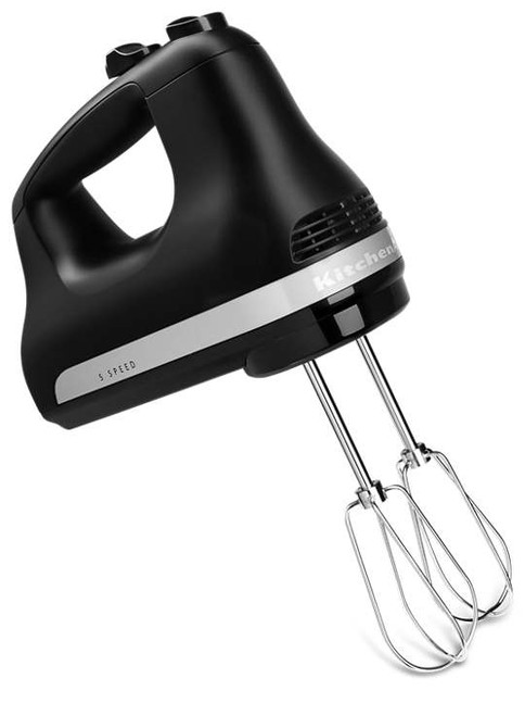 KitchenAid KHM512BM Black Matte Stainless Steel Turbo Beater 5 Speed Power Hand Mixer