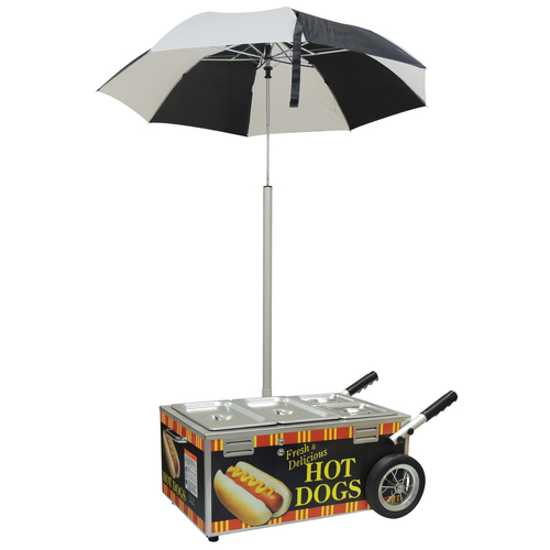 Gold Medal 8080NS Hot Dog Steamer Cart with Pan and Lid Kit - 120 Volts